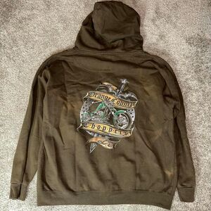Unbranded Men's Khaki and Green Hoodie
